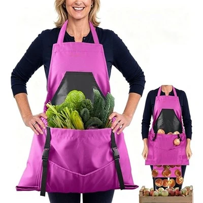 Grembiule da raccolta da giardino personalizzato con grandi tasche per la raccolta