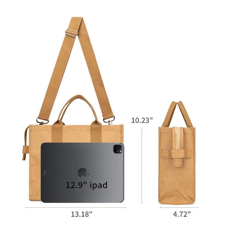 Sustainable and Eco Friendly Washable Kraft Paper Tote Bag (7)