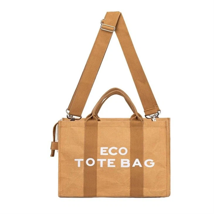 Sustainable and Eco Friendly Washable Kraft Paper Tote Bag (3)