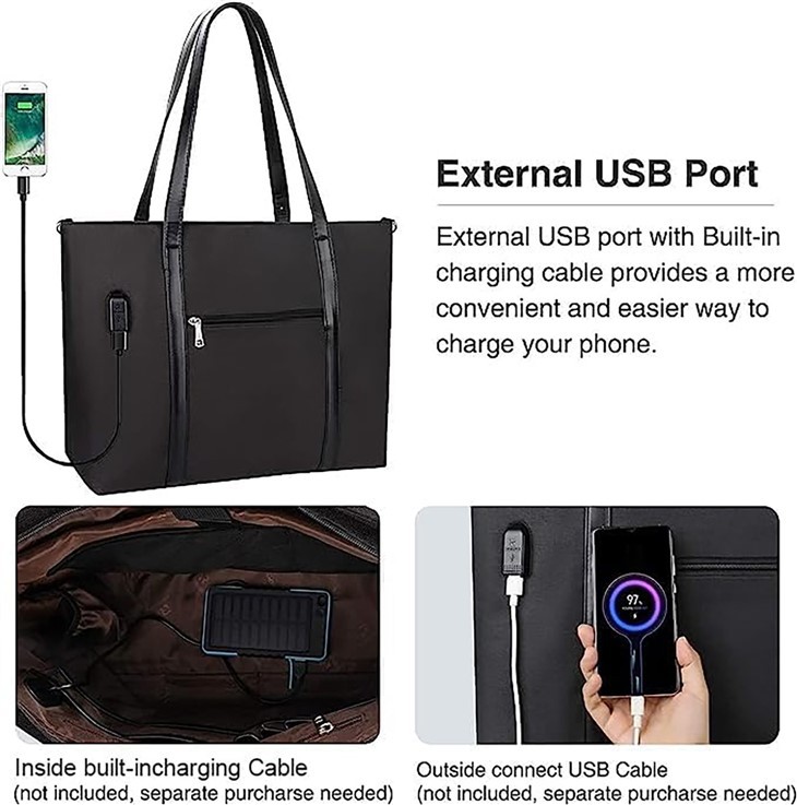 Teacher Bag Work Bag With USB Charging Port